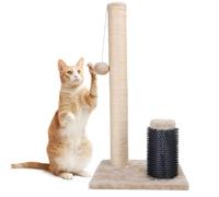 Nobleza Rascador para gatos con cuerda de sisal estable y bola colgante, árbol rascador multifuncional con peine para el cuidado del pelo