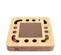 Nobleza - Rascador para Gatos con Hierba Gatera,Redonda Rascadoras de Cartón para Cama con 2 Juguetes para Gatos Interactivos Pelotas