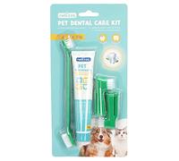 Nobleza - Set Higiene Dental para Perros, para la Limpieza y el Cuidado Dental, Previene la Placa y sarro, Crema de Dientes 73 g， Con Tres Cepillos de Dientes