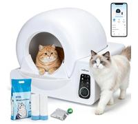 Nobleza - SL04 Arenero Automático Autolimpiable para Gatos 72L | Caja de Arena Inteligente Grande con Sensor de Seguridad, Control por App y Anti-Olores, Ideal Varios Gatos, Blanco