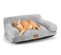 Nobleza Sofá Cama Gato 60 x 45 x 30 cm, Cama Ortopédica para Gatos, con Funda Extraíble y Base Antideslizante, Suave y Lavable Cama Perro Pequeño, Gris