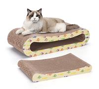 Nobleza Tablero 2 en 1 para Gatos con Hierba Gatera, Rascador de Cartón Corrugado, para Muebles