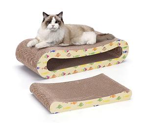 Nobleza Tablero 2 en 1 para Gatos con Hierba Gatera, Rascador de Cartón Corrugado, para Muebles