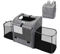 Nobleza - Transportin Mochila para Mascotas, Bolsa para Mascotas Expandible y Plegable con Ventana de Malla, Transportin Perro Pequeño con Arnés