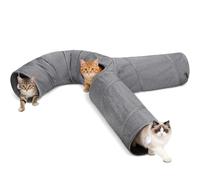 Nobleza Túnel para Gatos - Túnel de Juego Plegable de Tela Oxford Resistente, con Caña de Pescar y Agujeros de Espía para Diversión Interactiva en Interiores, 3 Vías