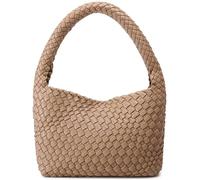 NOBLIFE Nib-01, Tejida, Mano, Playa, Bolsa de Hombro de Cuero Vegano Mujeres, Mujeres, Albaricoque, Small