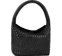 NOBLIFE Nib-01, Tejida, Mano, Playa, Bolsa de Hombro de Cuero Vegano Mujeres, Mujeres, Negro, Small