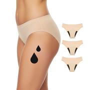 NoBlood 3 Braguitas Menstruales Invisibles Sin Costuras Nylon (Nude, XXS)