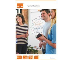 NOBO 1901631 - Bloc de papel para caballetes recambio liso 650x955 mm (20 hojas) color