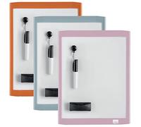 Pizarra blanca nobo magnetica con borrador iman y rotulador marco colores pastel surtidos 216x280 mm - 1915625