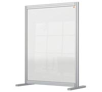 Nobo Divisor de sobremesa acrílico transparente Nobo, barrera de distanciamiento social protectora de libre colocación, sistema de protección y pantalla, Premium Plus 800x1000 mm 1915492