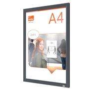 Nobo Impression Pro Marco para Posters y Carteles de Pared con Fijación en la Pared y Esquinas en Inglete, A4 - 25 x 13 cm, Negro