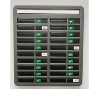 Nobo In-Out Board - Tablero de mensajes para 20 nombres, gris