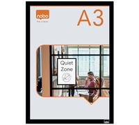 Nobo Marco Informativo Magnético Autoadhesivo A3, Poster Magnético con Marco, 2 Unidades, A3 Marcos Magnéticos para Señalización, Indicaciones e Información, Negro, 1915700