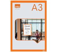 Nobo Marco Informativo Magnético Autoadhesivo A3, Poster Magnético con Marco, 2 Unidades, A3 Marcos Magnéticos para Señalización, Indicaciones e Información, Naranja, 1915698