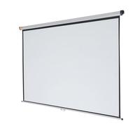 Nobo Pantalla de Proyector para Techo y Pared, Superficie de Proyección Portátil Color Blanco Mate, Gran Amplitud, Altura Ajustable, Apertura Manual, 2400 x 1813mm, 1902394
