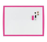Nobo Pizarra magnética pequeña 430 x 585 mm marco fucsia incluye accesorios