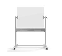 Pizarra de cristal blanco brillante móvil Nobo, 1200 × 900 mm - 1903943
