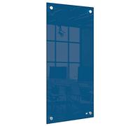 Nobo Pizarra Blanca de Cristal Pequeña para la Pared, Limpiado en Seco, Sin Marco, Oficina y Casa, 300 x 600 mm, Incluye Rotulador, Azul, 1915607
