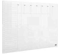 Nobo Pizarra Blanca Magnética para Escritorio y Pared, Planificador Semanal Tamaño A3, Borrado en Seco, Sin Marco, Incluye Rotulador y Soportes, Transparente, 297 x 420 mm, 1915615