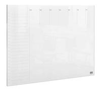 Nobo Pizarra Blanca Magnética para Escritorio y Pared, Planificador Semanal Tamaño A4, Borrado en Seco, Sin Marco, Incluye Rotulador y Soportes, Transparente, 210 x 297 mm, 1915614