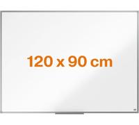 Nobo Pizarra Magnética de Acero, 1200 x 900 mm, Marco de Aluminio, Fijado a la Pared con Montaje en las Esquinas, Bandeja para Rotuladores, Gama Essence, Blanco, 1905211