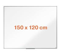 Nobo Pizarra Magnética de Acero, 1500 x 1200 mm, Marco de Aluminio, Fijado a la Pared con Montaje en las Esquinas, Bandeja para Rotuladores, Gama Essence, Blanco, 1915487