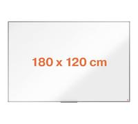 Nobo Pizarra Magnética de Acero, 1800 x 1200 mm, Marco de Aluminio, Fijado a la Pared con Montaje en las Esquinas, Bandeja para Rotuladores, Gama Essence, Blanco, 1905213