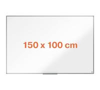 Nobo Pizarra Magnética de Acero Vitrificado, 1500 x 1000 mm, Marco de Aluminio, Fijado a la Pared con Montaje en las Esquinas, Bandeja para Rotuladores, Gama Essence, Blanco, 1915475