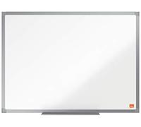 Nobo Pizarra Magnética de Acero Vitrificado, 600 x 450 mm, Marco de Aluminio, Fijado a la Pared con Montaje en las Esquinas, Bandeja para Rotuladores, Gama Essence, Blanco, 1915445