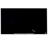 Nobo Pizarra Magnética de Cristal Con Bandeja para Rotuladores Extraíble, 1000 x 560 mm, Sistema de Instalación InvisaMount, Impression Pro, Negro, 1905180