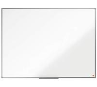 Nobo Pizarra No Magnética de Melamina, 1200 x 900 mm, Marco de Aluminio, Fijado a la Pared con Montaje en las Esquinas, Bandeja para Rotuladores, Gama Essence, Blanco, 1915271