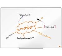 Nobo Pizarra No Magnética de Melamina con Bandeja para Rotuladores, 900 x 600mm, Marco Fino, Sistema de Instalación InvisaMount, Impression Pro, Blanco, 1915410