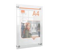 Porta Póster Acrílico Transparente Mural, A4 Transparente