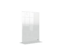 Nobo Panel Publicitario Acrílico con Soporte, Tamaño A4, Sin Marco, Doble Cara, Soporte de Sobremesa Integrado, Premium Plus, Transparente, 1915594