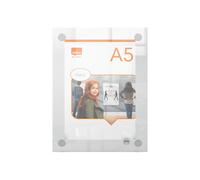 Porta Póster Acrílico Transparente Mural, A5 Transparente