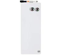 Nobo Tiras Magnéticas Adhesivas Blancas, Sin Marco, Borrado en Seco, Fácil de Limpiar, Aptas Para Uso En Pared, Clip Integrado para Rotulador, Casa y Oficina, 140 x 360 mm, Blanco, 1903764