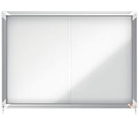 Nobo Vitrina Magnética para Interiores con Cerradura y Puerta Deslizante, para 8 Hojas A4, Premium Plus, Blanco, 1902569