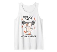 Nobody Cares Work Harder Funny Duck Workout Fitness Cita Camiseta sin Mangas