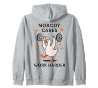 Nobody Cares Work Harder Funny Duck Workout Fitness Cita Sudadera con Capucha