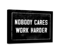 Nobody Cares Work Harder Motivational Wall-Art Decor Inspirational Minimalist Canvas Print For Home Office Workplace Gym(Framed,12x18inch(30x45cm))