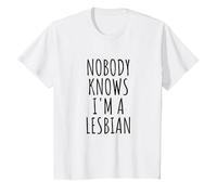 Nobody Knows I'm A Lesbian - Camiseta Camiseta, Niños, Blanco, 2 años