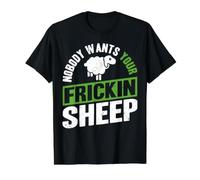 Nobody Wants Your Frickin Sheep Camiseta gráfica económica, Hombre, Negro, S