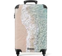 NoBoringSuitcases.com® Equipaje De Mano 55x35x20 cm Cabina Viaje Avion Trolley Rígido Ligero 4 Ruedas Maletas Carry On Suitcase Cabin Costa - Arena - Azul