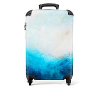 NoBoringSuitcases.com® Equipaje de Mano Maleta Maleta Trolley Maleta Pequeña con 4 Ruedas - Pintura - Mar - Azul - Abstracto - Dorado - Equipaje a Bordo