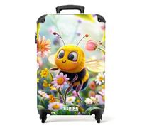 NoBoringSuitcases.com Maleta Cabina Niños, Maleta Niña, Maleta Niña con Ruedas, Maleta Viaje Niña, Trolley Avion, Equipaje de Mano (Abeja, Flores - Amarillo-Rosa, 55x40x20 cm)