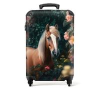 NoBoringSuitcases.com® Maleta con Ruedas Maleta Trolley Pequeña Maleta de Viaje con 4 Ruedas - Caballo - Naturaleza - Flores - Bosque - Animales - Equipaje de Mesa