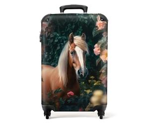 NoBoringSuitcases.com® Maleta con Ruedas Maleta Trolley Pequeña Maleta de Viaje con 4 Ruedas - Caballo - Naturaleza - Flores - Bosque - Animales - Equipaje de Mesa