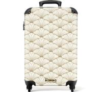NoBoringSuitcases.com® Maleta De Cabina 55x35x20 cm Equipaje Mano Viaje Avion Rígida Ligera 4 Ruedas Maletas Carry On Suitcase Cabin Clásico - Arte - Beige