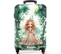 NoBoringSuitcases.com® Maleta De Cabina Niños 55x35x20 cm Equipaje Mano Infantil Viaje Avion Trolley Rígido Ligero 4 Ruedas Maletas Carry On Suitcase Princesa - Bosque - Castillo